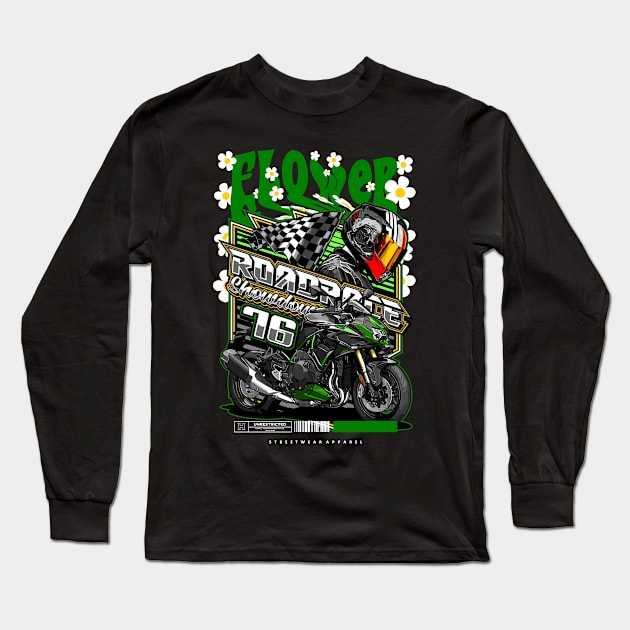 Flower Roadrace Long Sleeve T-Shirt by amarhanah